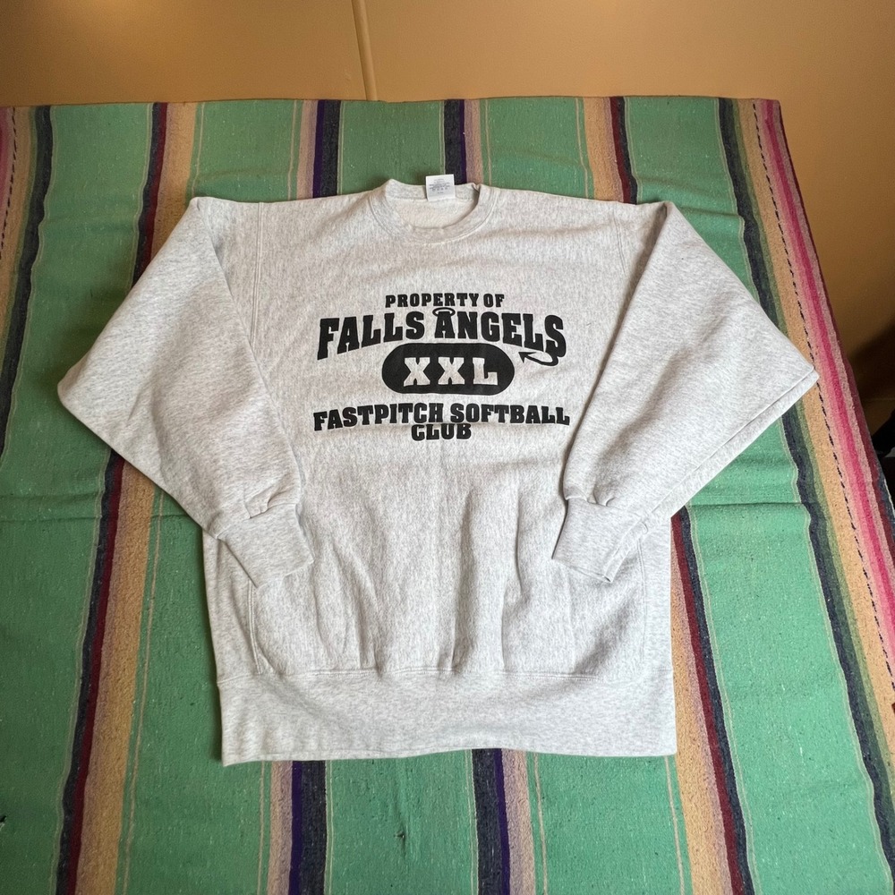 Vintage Santee Sweatshirt Mens XL Gray Falls Angels Fastpitch Softball Club USA